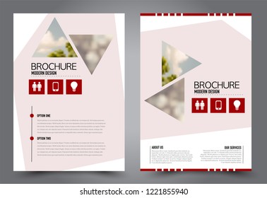 Abstract flyer template. Business brochure design. For education, school, business, presentation. Red color. Vector illustration.