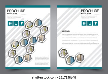 Abstract flyer template. Business brochure design. For education, school, business, presentation. Green color. Vector illustration.