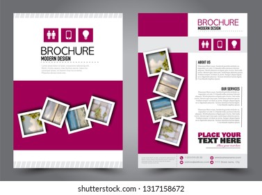 Abstract flyer template. Business brochure design. For education, school, business, presentation. Pink color. Vector illustration.