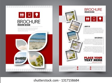 Abstract flyer template. Business brochure design. For education, school, business, presentation. Red color. Vector illustration.