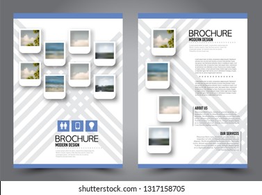 Abstract Flyer Template. Business Brochure Design. For Education, School, Business, Presentation. Blue Color. Vector Illustration.