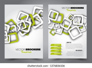 Abstract flyer template. Business brochure design. For education, school, business, presentation. Green color. Vector illustration.