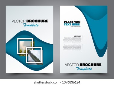 Abstract flyer template. Business brochure design. For education, school, business, presentation. Blue color. Vector illustration.