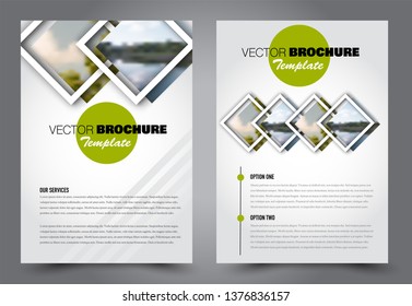 Abstract flyer template. Business brochure design. For education, school, business, presentation. Green color. Vector illustration.