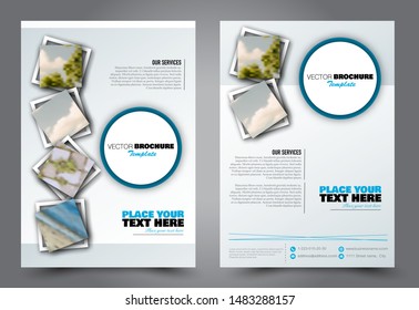 Abstract flyer template. Business brochure design. For education, school, business, presentation. Blue color. Vector illustration.