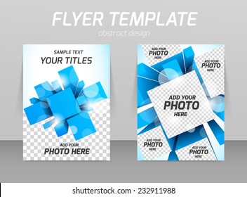 Abstract flyer template design with 3d squares