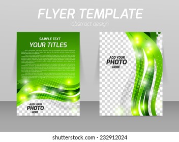 Abstract flyer template design ecology green concept