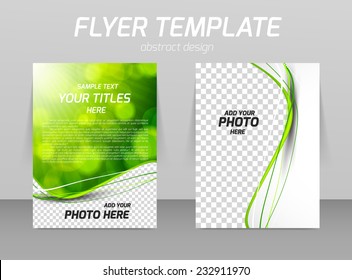 Abstract flyer template design in green color