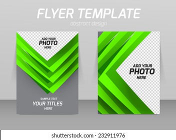 Abstract flyer template design with green stripe line