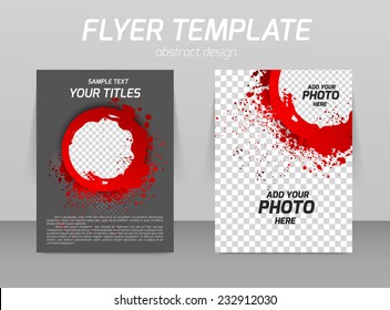 Abstract flyer template design with grunge red circles