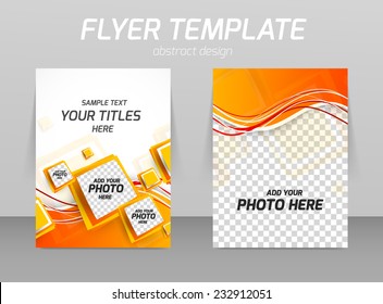 Abstract flyer template design with orange squares