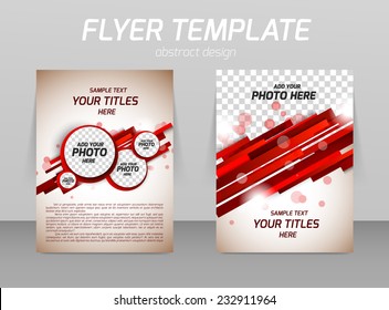 Abstract flyer template design with stripe lines and circles