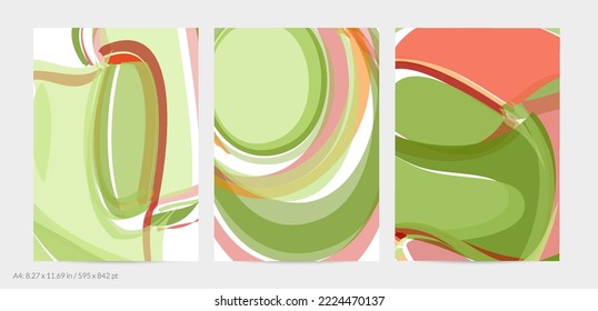 Abstract flyer template with large scale bright acrylic paint brush stroke texture on white background. Random overlapping shapes with smooth watery look. Liquid fluid paint art backdrop design.