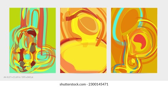 Plantilla de volante abstracta con textura de trazo de pincel acrílico brillante a gran escala. Colores oscuros y profundos. Formas solapadas aleatorias con un aspecto acuoso suave. Diseño de fondo de pintura de líquido líquido.