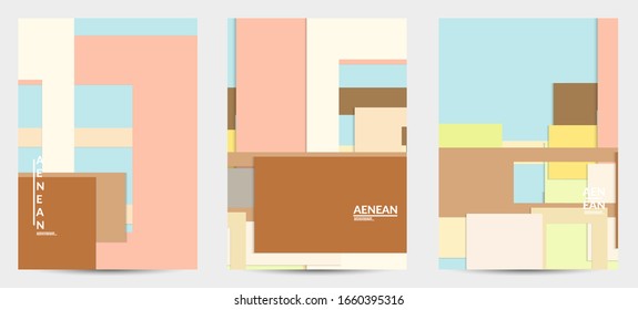 Abstrakte Flyer-Vorlage mit überlappenden geometrischen Formen aus Papier. Draufsicht von hintergrundfarbenen Hintergrundobjekten der Vektorillustration. Flaches Laiendesign. Künstlerisches geometrisches Muster. Vektorillustration. 