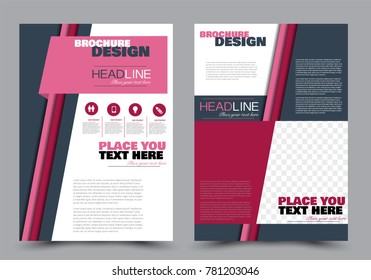 Abstract flyer template.  Pink color. Vector illustration.