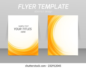 Abstract flyer template soft orange wave design