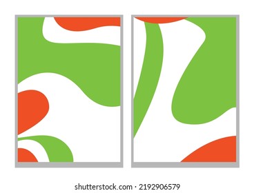 Abstract flyer template with wavy shapes on white background. Social media web banner or landing page. Liquid color and liquid form.