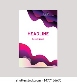 Abstract flyer templates design purple pink
