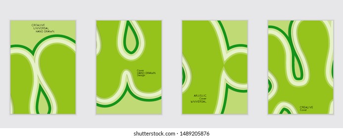 Abstract flyer templates with paper cut wavy shapes with realistic shadow on flat colored background. Social media web banner or landing page. 3D topographic flayer template
