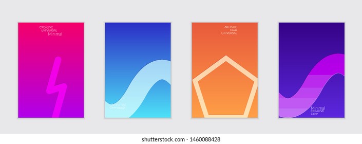 Abstract flyer templates with wavy shapes overlapping on white background. Social media web banner or landing page. Fluid colors and liquid shapes.