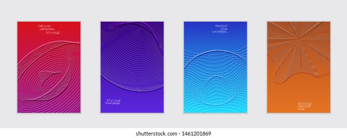 Abstract flyer templates with wavy shapes overlapping on white background. Social media web banner or landing page. Fluid colors and liquid shapes.