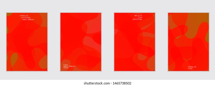 Abstract flyer templates with wavy shapes overlapping on bright gradient background. Social media web banner or landing page. Fluid colors and liquid shapes.