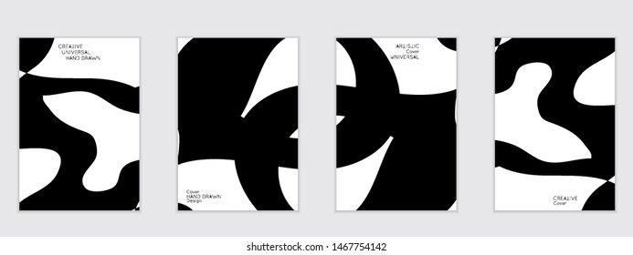 Abstract flyer templates with wavy shapes overlapping on white background. Social media web banner or landing page. Fluid colors and liquid shapes.