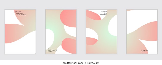 Plantillas de volante abstractas con formas onduladas que se solapan sobre fondo blanco. Banner o página de inicio de los medios sociales. Colores fluidos y formas líquidas.