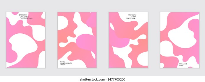 Abstract flyer templates with wavy shapes overlapping on white background. Social media web banner or landing page. Fluid colors and liquid shapes.