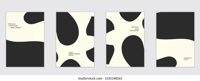 Abstract flyer templates with wavy shapes overlapping on white background. Social media web banner or landing page. Fluid colors and liquid shapes.
