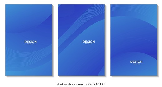 volantes abstractos con fondo de degradado de onda azul