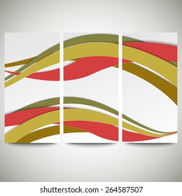 Abstract flyers set, colored wave vector design