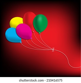 Abstract flying balloon. vector / illustration
