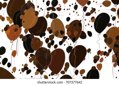 Abstract flying balloons illustrations background. Cartoon style vector graphic.