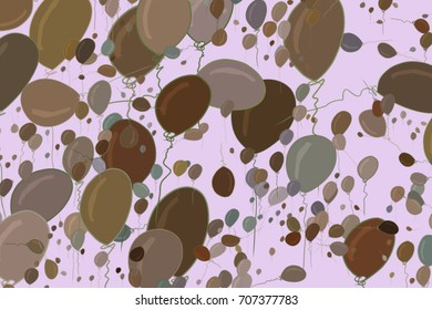 Abstract flying balloons illustrations background. Cartoon style vector graphic.