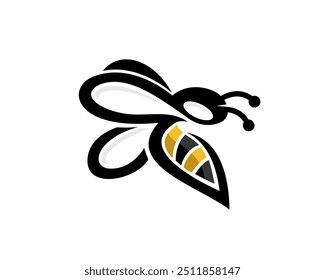 abstract flying bee art design template illustration