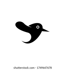 Abstract flying bird graphic logo template, isolated on white background.