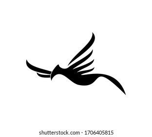 
Abstract flying bird icon vector isolated