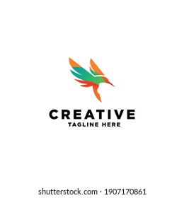 Abstract Flying Bird logo concept