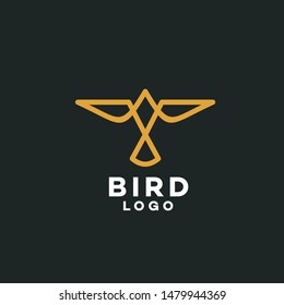 Abstract Flying Bird Logo Design Inspiration