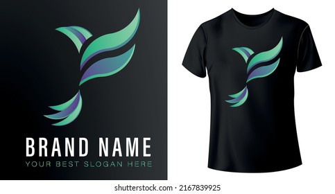 Abstract Flying Bird Logo Design, Vector Illustration