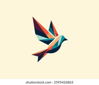 Abstract flying bird logo design icon vector illustration.