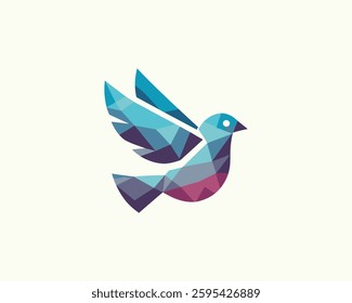 Abstract flying bird logo design icon vector illustration.