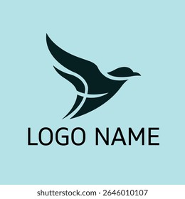 Abstract Flying Bird Logo Freedom and Movement Symbol