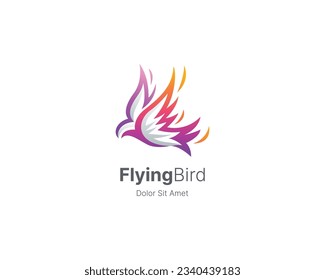 Abstract flying bird logo gradient