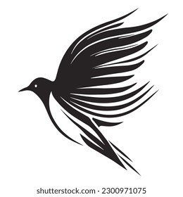 Abstract Flying Bird Logo Silhouette
