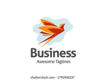 concepto de vector del logotipo de pájaro volador abstracto