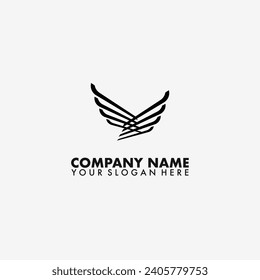 Abstract flying bird Logo vector.