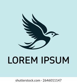 Abstract Flying Bird Silhouette Logo  Freedom and Spirit